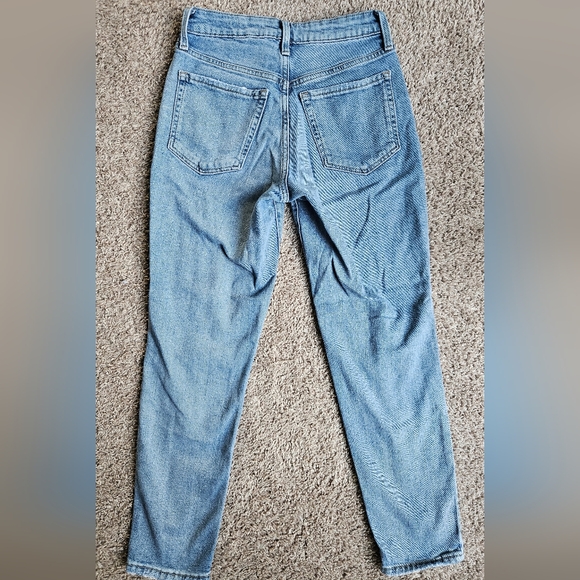 Old Navy High Rise "Distressed" Blue Jeans, Size 0 - Picture 2 of 3